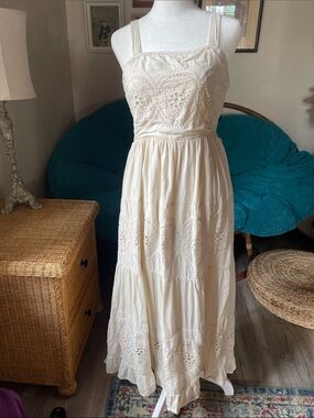Cotton Eyelet Maxi Sundress